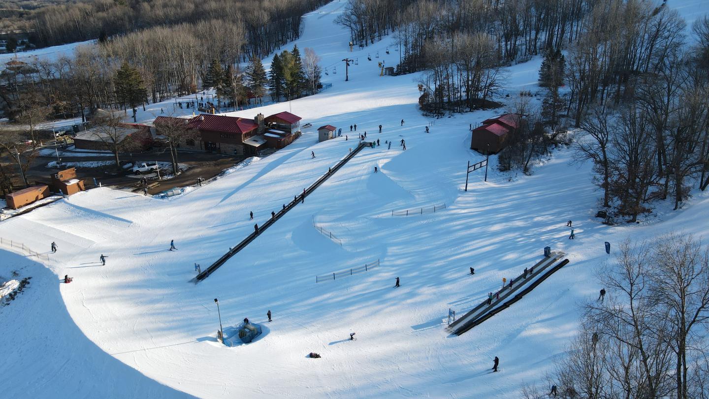 Drone view of terrain park